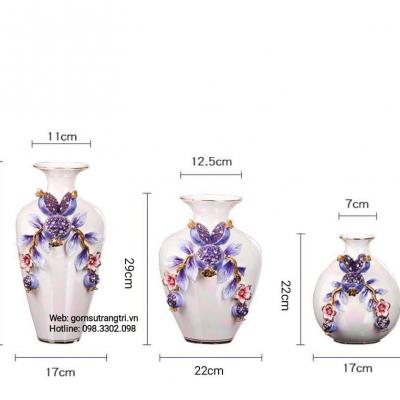 BỘ 3 BÌNH LỰU TÍM CAO CẤP